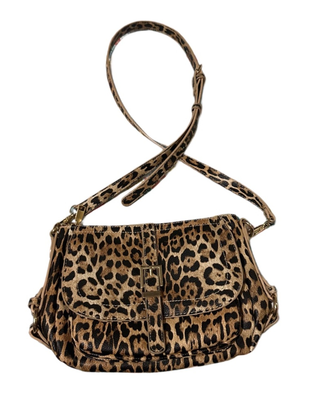 Urban Expressions Lizzie Leopard Print Crossbody Purse Brown/Black Leopard Print